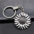 WYSIWYG 37mm Antique Silver Plated Antique Bronze Plated Zinc Alloy Sunflower Keychain Accessories P2-ABD-C10801