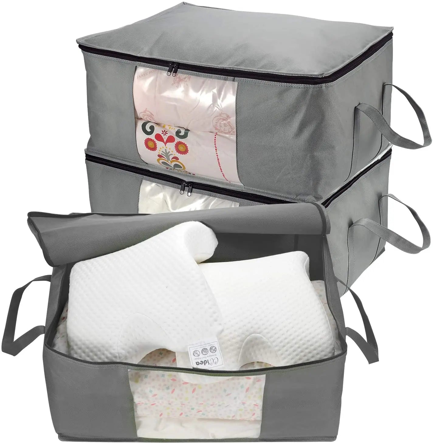 Washable Long Lasting Non-Woven Fabric Eco-Friendly Double Clothing Organizer Storage Bag Box for Wardrobe Customized Logo Size