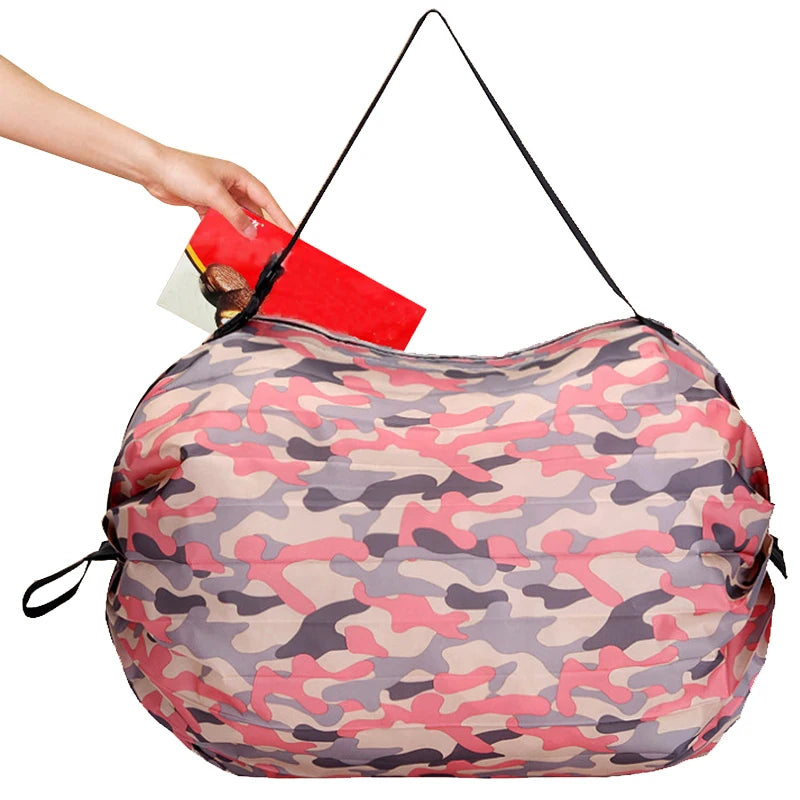 Reusable Grocery Bags Machine Tote Bags Zipper Storage Foldable Shopping Washable Large Folding Polyester Bag Customized Striped