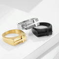 Fashion Trends Gold Plated Cross Ring Stainless Steel Vintage Hip Hop Signet Ring Men's Jewelry Wholesale