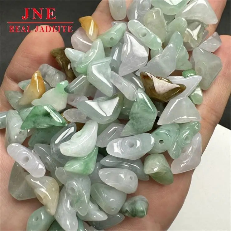 Myanmar a Level Jade Three Color Small Yuanbao Jade DIY Accessories Jade Weaving Crafts Factory Wholesale