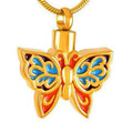Forever in My Heart Memorial Urn Opens Pet Ash Fine Pendant Necklace Stainless Steel Butterfly Cremation Urn Jewelry
