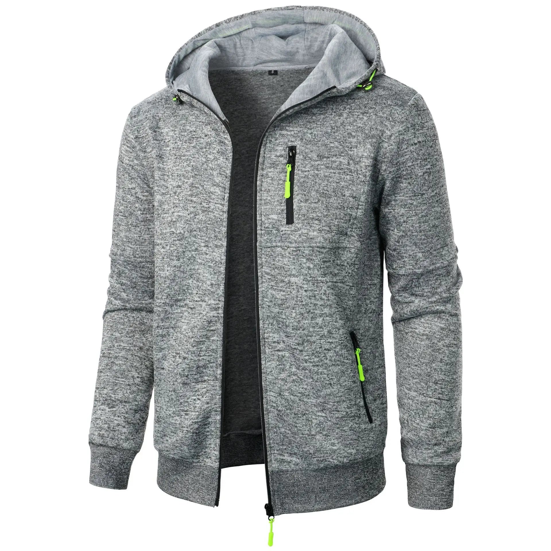 Customized Leisure Fitness Jacquard Sweatshirt Zip up Gym Hoodie Men Coat Knit Cardigan Sports Hoodie for Men