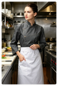 CHECKEDOUT 2025 Chef Uniform Jackets With Adjustable Sleeve Restaurants Chef Clothes Work Wear Uniforme Chef Uniform Jacket MegaBDM