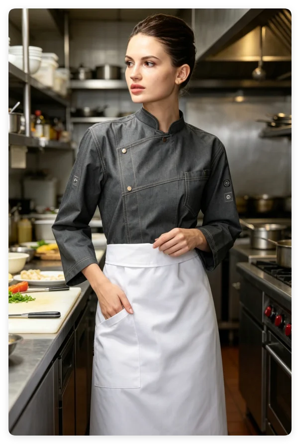 CHECKEDOUT 2025 Chef Uniform Jackets With Adjustable Sleeve Restaurants Chef Clothes Work Wear Uniforme Chef Uniform Jacket MegaBDM