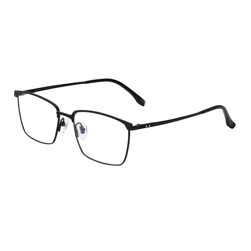 Vintage Branded Titanium Alloy Eyeglasses Frames Prescription Optical Eyewear for Women Men Diamond Face Shape Match Rectangle