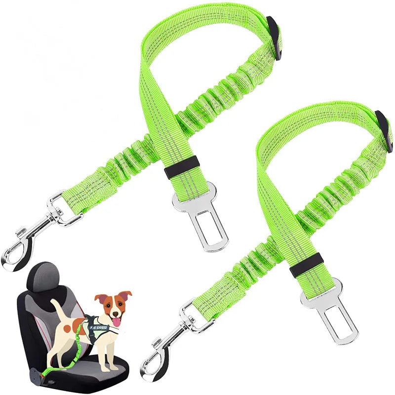 Dog Cat Safety Seat Belt Harness Elastic Nylon Bungee Buffer Car Collar Pet Collars