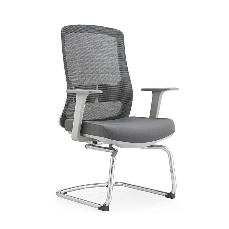 Contemporary Mesh Chair with Molded Seat Chrome Gliding Base Stackable for Conference Room Visitor Office Chair