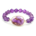 Lapis Amethyst Beaded Natural Stone Pendant Bracelet ST203