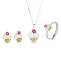 Yaeno Cute and Simple 925 Silver  Ice Cream Jewelry Sets for Children