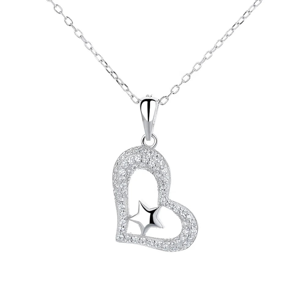 Moon Pendant Necklace With Starlight Delicate Forever Love Girl Valentine's Day Gift