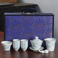 Kung Fu Tea Set Drinking Ceramic Modern Office Cover Teacup White Jade Gaiwan Teapot Customizable China Tea Set