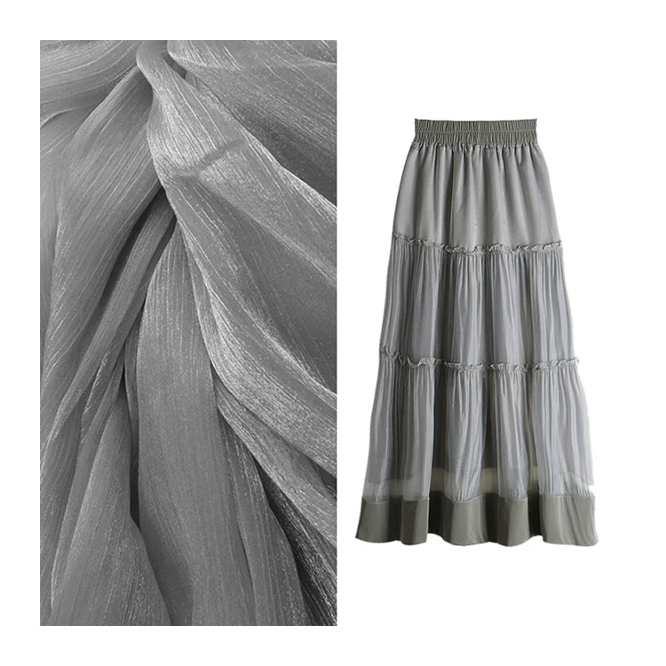 Wholesale Organza Fabric Woman Dress Fabric Elegant Embroidery Pattern Polyester Organza Fabric