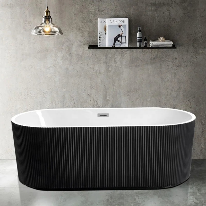 Black Color Portable Bath Tub for Adult Various Size in Stock Free Standing Bathroom Fiberglass Acrylic Cheap Bathtub
