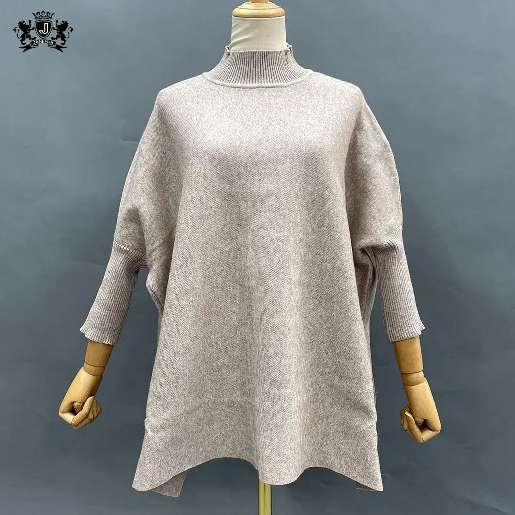 Janefur Soft Ladies Pullover Jumper Plus Size Custom Knitted Coat Wool Women's Sweaters