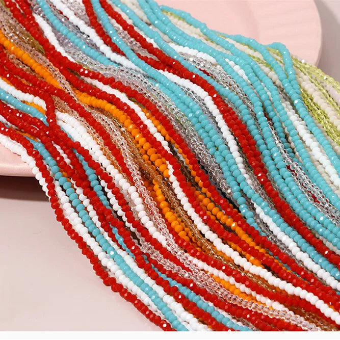 JC Crystal Hot Sale 2mm-8mm  Flat Round Beads Loose Spacer Crystal Beads AB Faceted Glass Rondelle Beads