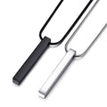 Stainless Steel Cube Blank Bar Pendant Necklace Personalised 18 Inches Snake Chain Couple Jewelry Necklace  for Men and Women