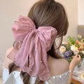ShangHai 2024 New Big Bow Hair Clip Lace Ribbon with Pearl Elegant Women's Spring Clip Hair Accessories