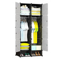 Modern 8-Door Open Wardrobe Easy Assembly Foldable PP Panel Almirah Cabinet Plastic Cupboard for Clothes Shoe Rack Living Room