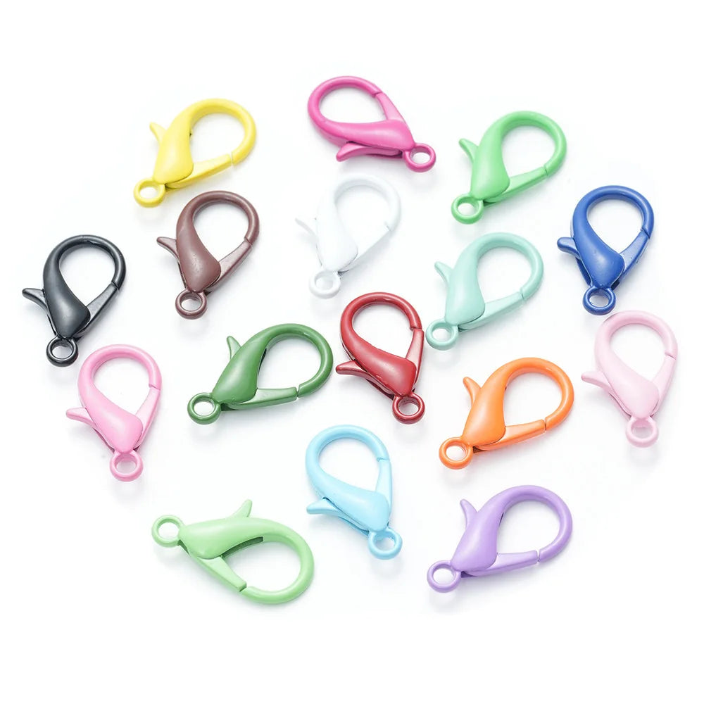 30pcs  12/14/16/21mm Color Alloy Lobster Paint Diy Necklace Bracelet Connection Accessories Lobster Claw Clasps