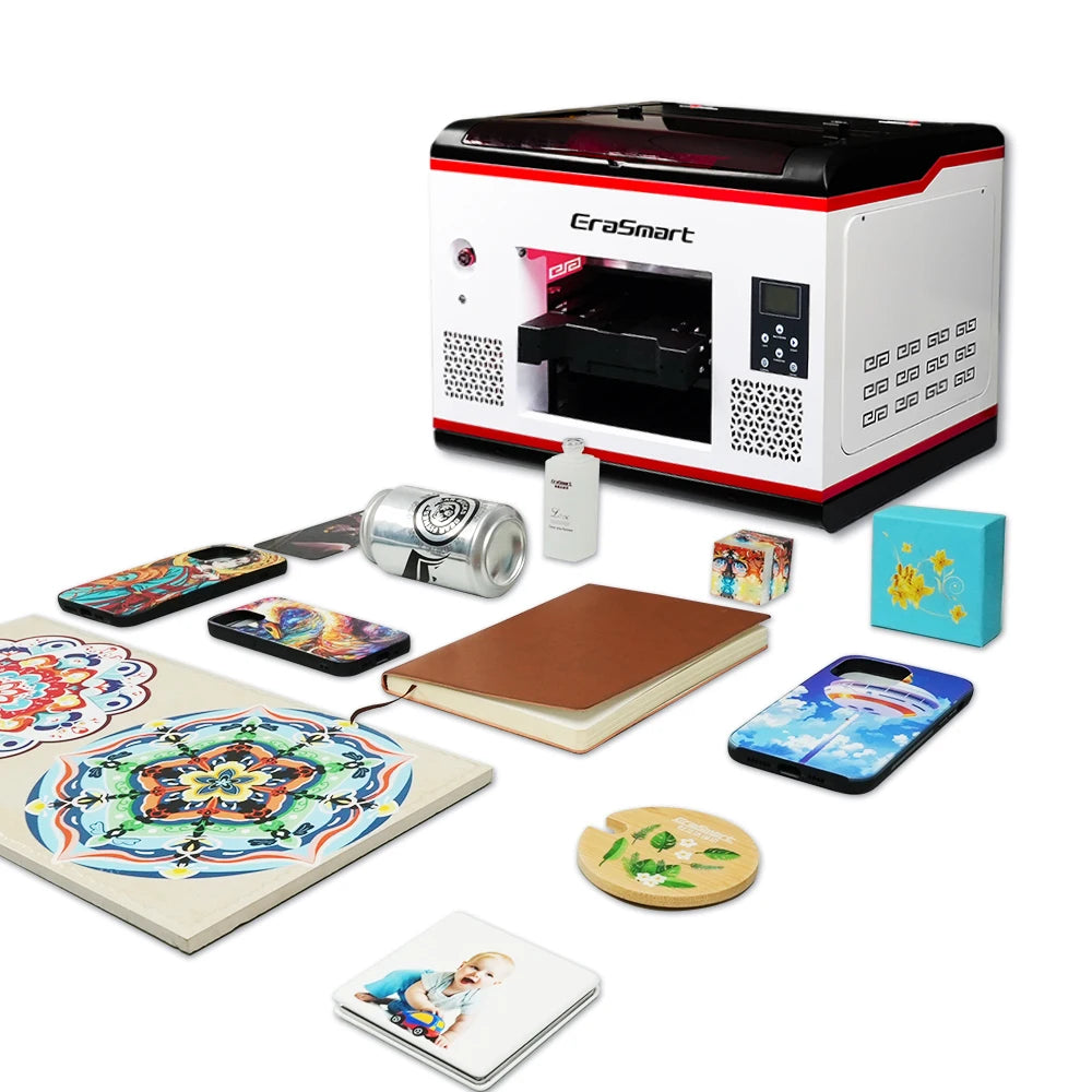 Erasmart Digital Desktop Inkjet Printer Tx800 Head Impresora A3 UV for Card Acrylic Bottle Phone Case Printing