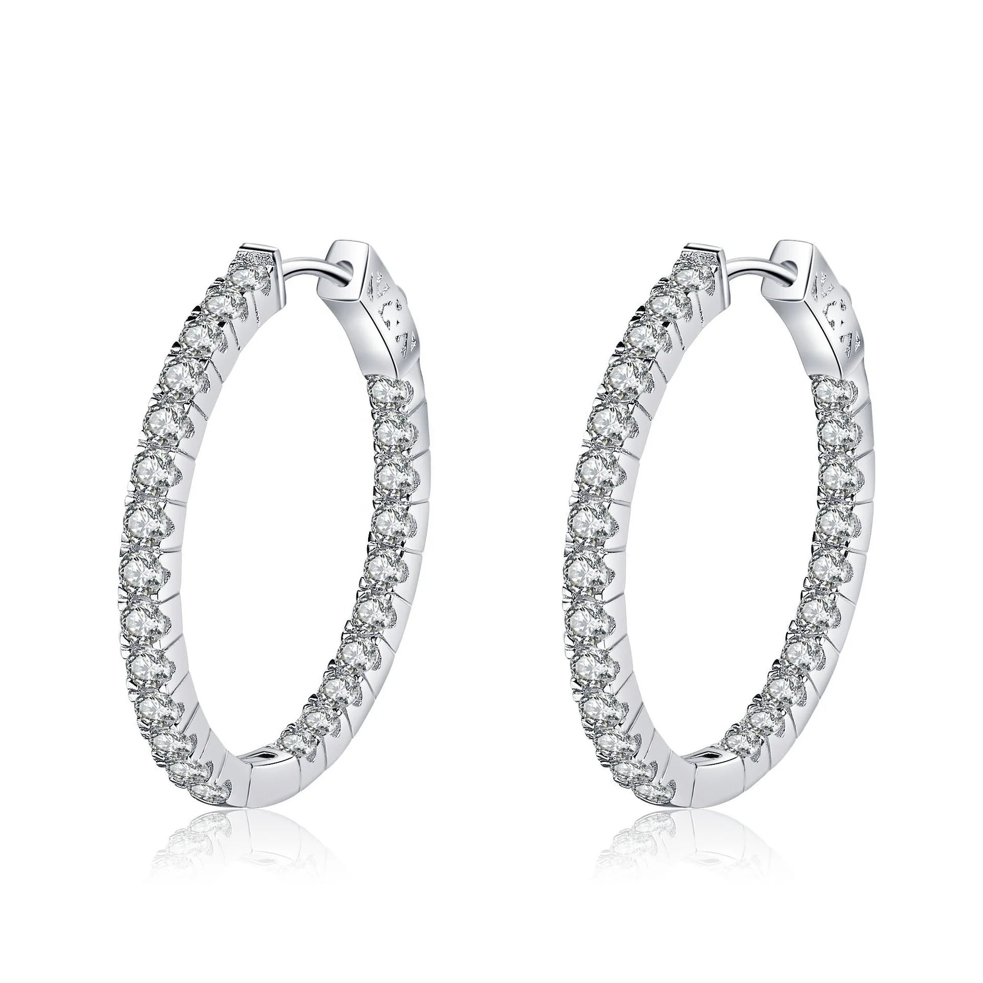 Minimalist Moissanite Hoop Earrings VVS Moissanite Jewelry Fashion Silver 925 Jewelry for Women