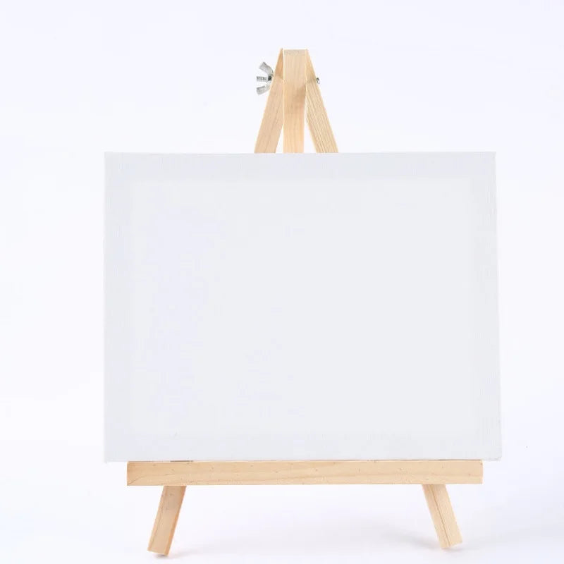 Acrylic Gouache Oil Paint Kids Craft Paint Table Top Easel and Canvas for Kids
