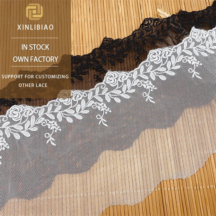 Embroidery Lace Dress Accessories Wedding Computer Embroidery Mesh Lace with Flower Decor Yard Per Kg