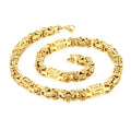Hot Sale Stainless Steel Necklace Great Wall Pattern Double Color Chain