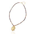 DOZM New Fashion Ocean Series Colorful Geometric Shape Real Gold Plated Brass Pearl Beads Vintage Unisex Pendant Necklace GTC