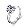 X08212 Classic 925 Silver Fashion Claw Setting Ox Horn Design 1/2Ct 6.5/8mm Round Cut Moissanite Promise Ring Fine Jewelry Women