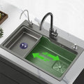 Gun Grey Stainless Steel Large Nano Single Bowl Square Multifunctional Vegetable Washing Pool Handmade Kitchen Sink