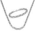 Mens Fashion Jewelry Stainless Steel Bracelet Neklace King Chain Jewelry Set Wholesale