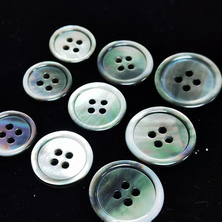 9mm-23mm 4 Holes Black Mop Mother of Pearl  Natural Shell Buttons