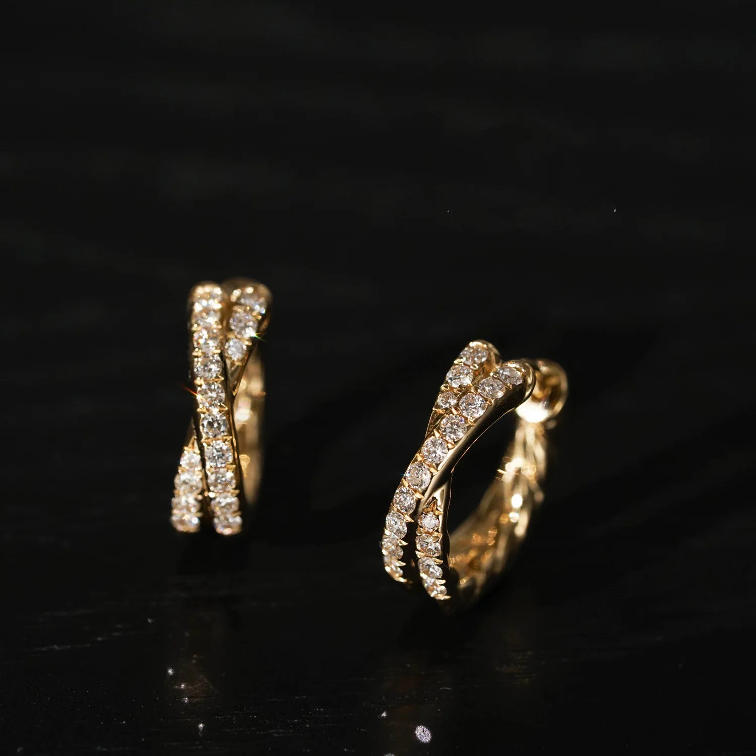 Fancy Classical 18K Gold Plated Pure 925 Sterling Silver CZ Zircon Cross Hoop Stud Earring for Women Girls Gifts
