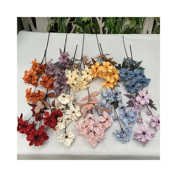 Factory Direct Sales Long Branch Cang Orchid Freesia Wall Hanging Decorations for Wedding Artificial Flowers