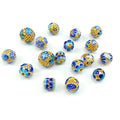 Fashion Round Ball Hollow Carved Enamel Cloisonne Top Quality Gold-Color Spacers Beads for Earring Bracelet Accessories Jewelry