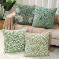 William Morris Floral Plant Square Pillowcase Green Peach Skin Pattern Comfortable Throw Cushion Cover for Home or Hotel Decor