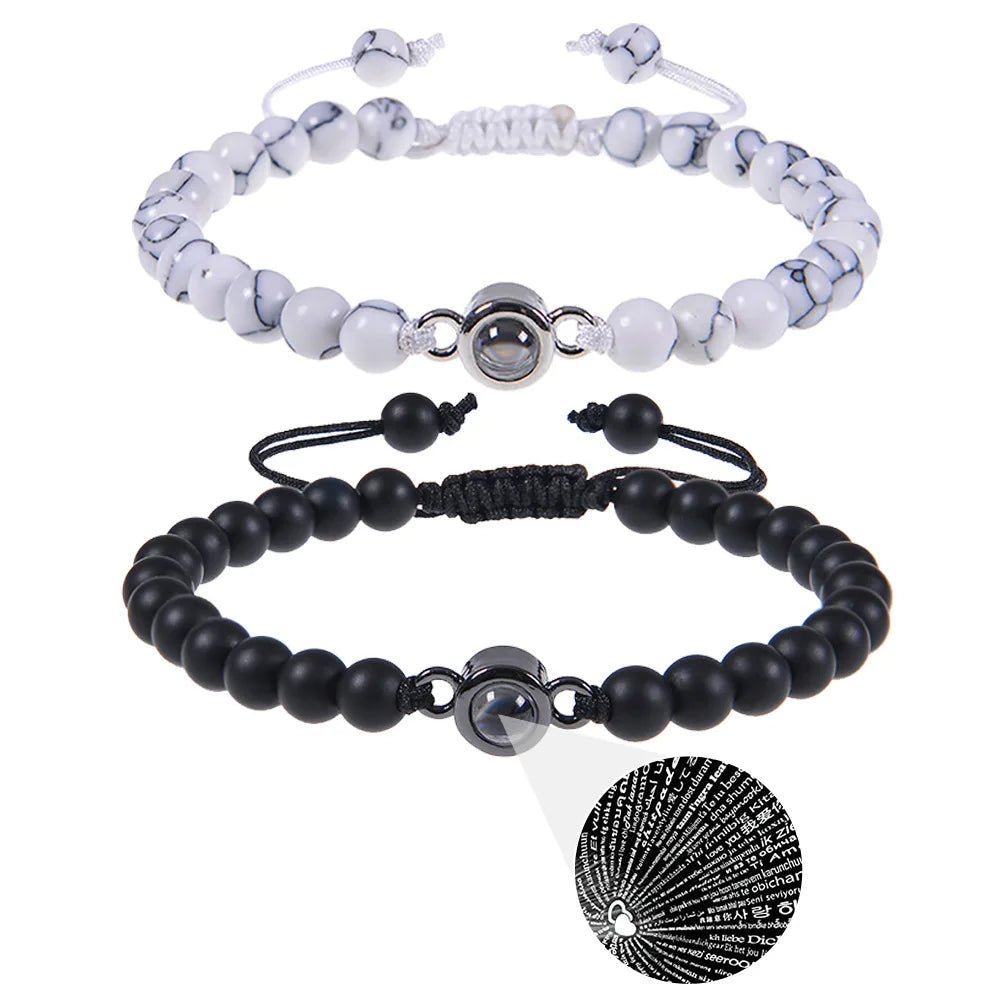 I Love You Morse Code Bracelet for Valentines Day Gifts Relationship Friendship Inspirational Charm Beaded Bracelet