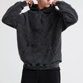 Men's Washed Hoodies Drop Shoulder Streetwear Heavyweight Cotton Vintage Oversize Functional Pocket Sweatshirts Hoodie for Men