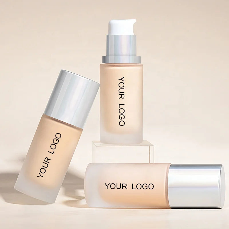 Custom Logo Foundation Makeup Oil Control Waterproof Cosmetic Matte Full Coverage Liquid Foundation Daily Female