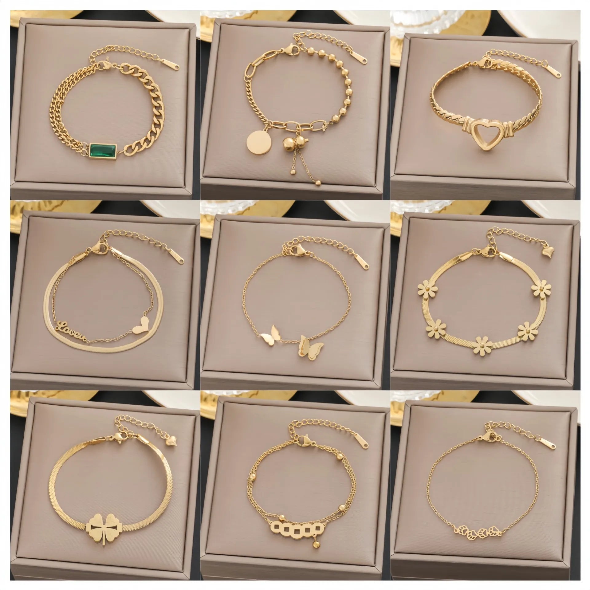 Wholesale Simple Versatile 18K Gold Color Titanium Steel Bracelet Ins Personality Fashion Jewelry Stainless Steel Chain Link