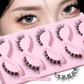 FX-S244 5 Pairs L Curl Invisible Band Eyelash Strips Wholesale Anime Faux Mink Synthetic Lashes Natural Cat Eye Makeup Tools