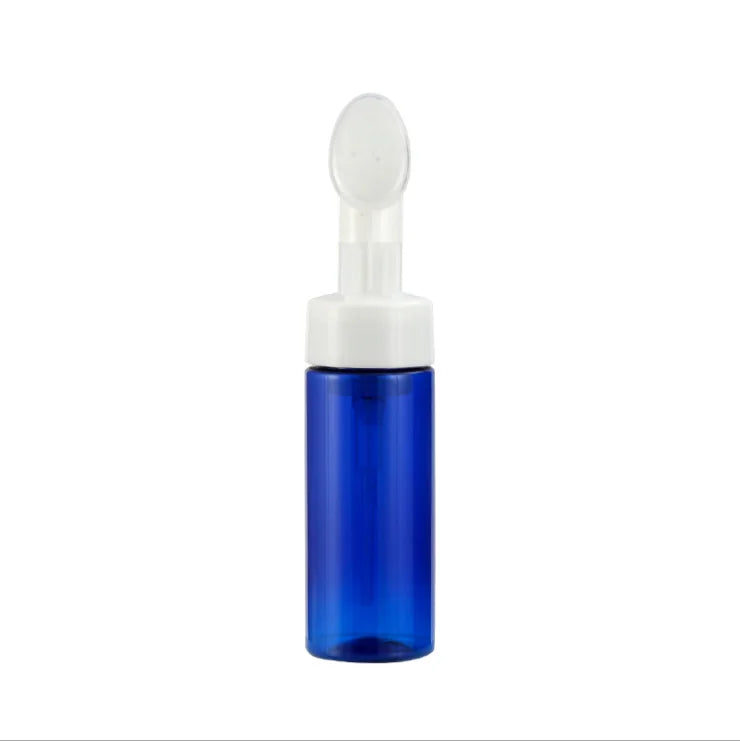 Wholesale White Transparent Empty Foam Bottle 150ml 200ml 250ml Round Plastic PE Soap Dispenser With Silicone Brush Foaming Head