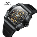 ONOLA ON3828 Original Design Automatic Mechanic Watches Men Top Luxury Fashion Casual Luminous Square Skeleton Clock Men Watch