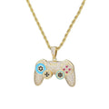 Fashion Game Console Shape Pendant Necklace Copper Micro-Inlaid Zircon Punk Style Hip-Hop