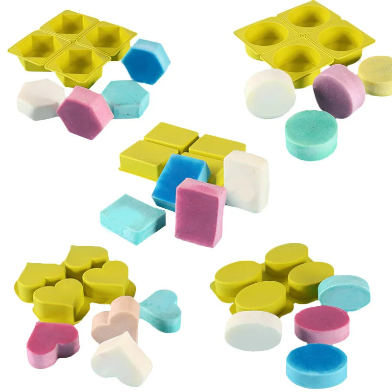 Rectangle/Square/Round/Hexagon/Heart/Oval Silicone Mold for Candle Making Soap Lotion Bar Bath Bombs Cake Bathing Soap Mould