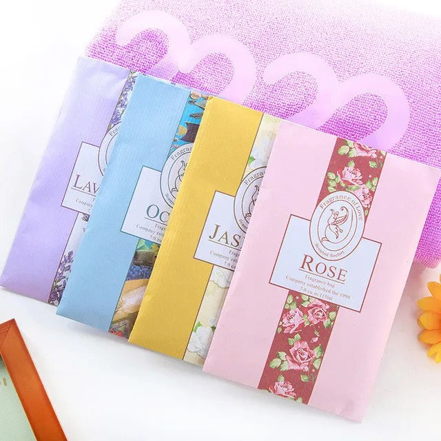 Eco-friendly Indoor Paper Sachets Aroma Bag Hanging Car Fresh Fragrance Scented Sachet With Plastic Hook