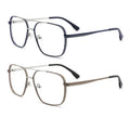 High Classic Men's Gold Oversize Stainless Steel Spectacle Luxury Optical Frame with Embossed Pattern Decoration-8382