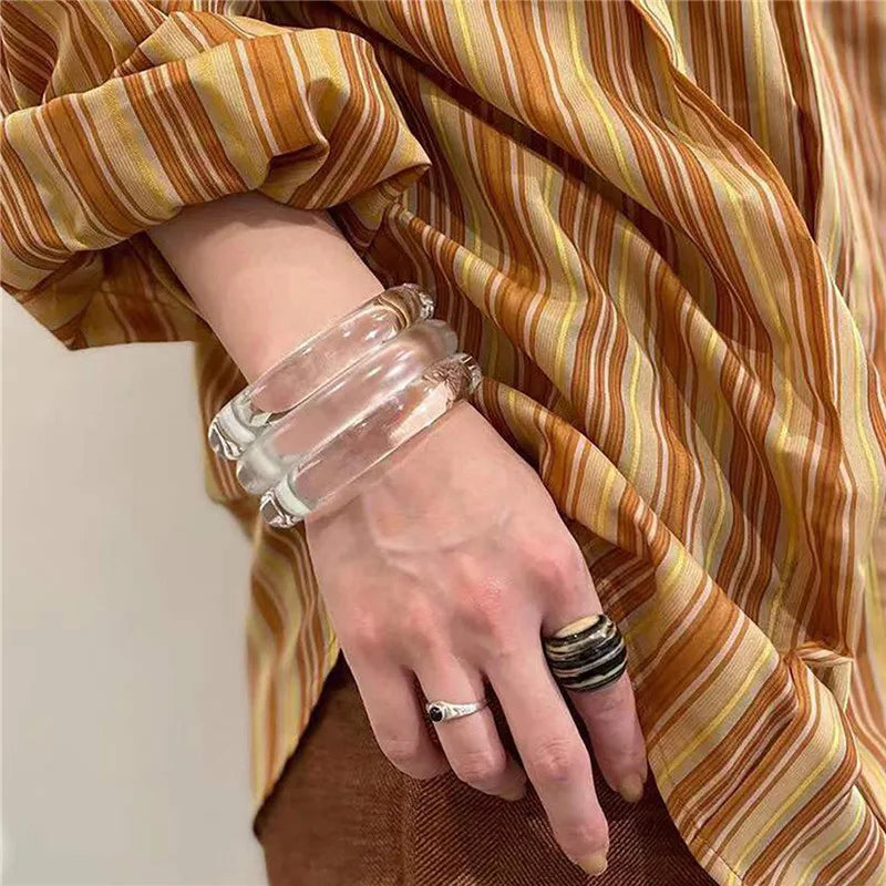 European American Retro Texture Bracelet Cross-Border Simple Three-Layer Open Ring Personalized Fashionable Bangle Jewelry
